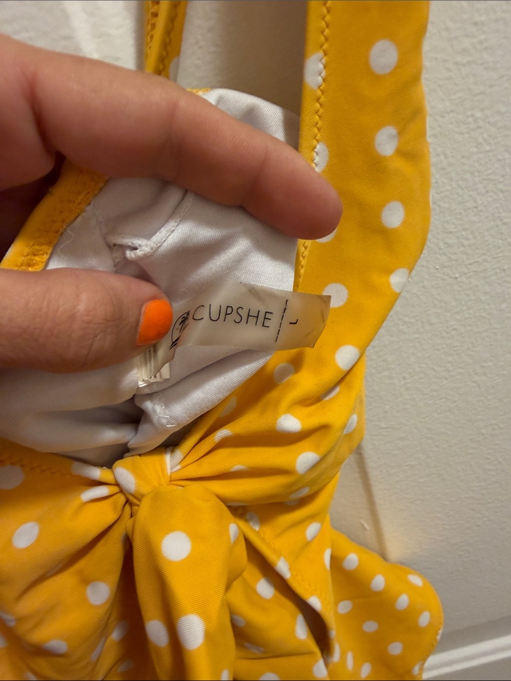 Yellow Polka Dot One-Piece Swimsuit - Picture 2 of 4